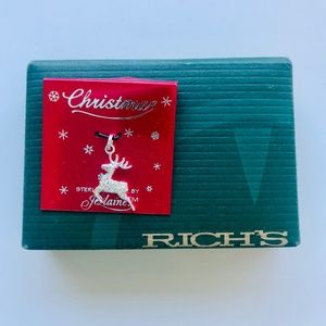 NWT Jezlaine Sterling Silver Christmas Reindeer Bracelet Charm